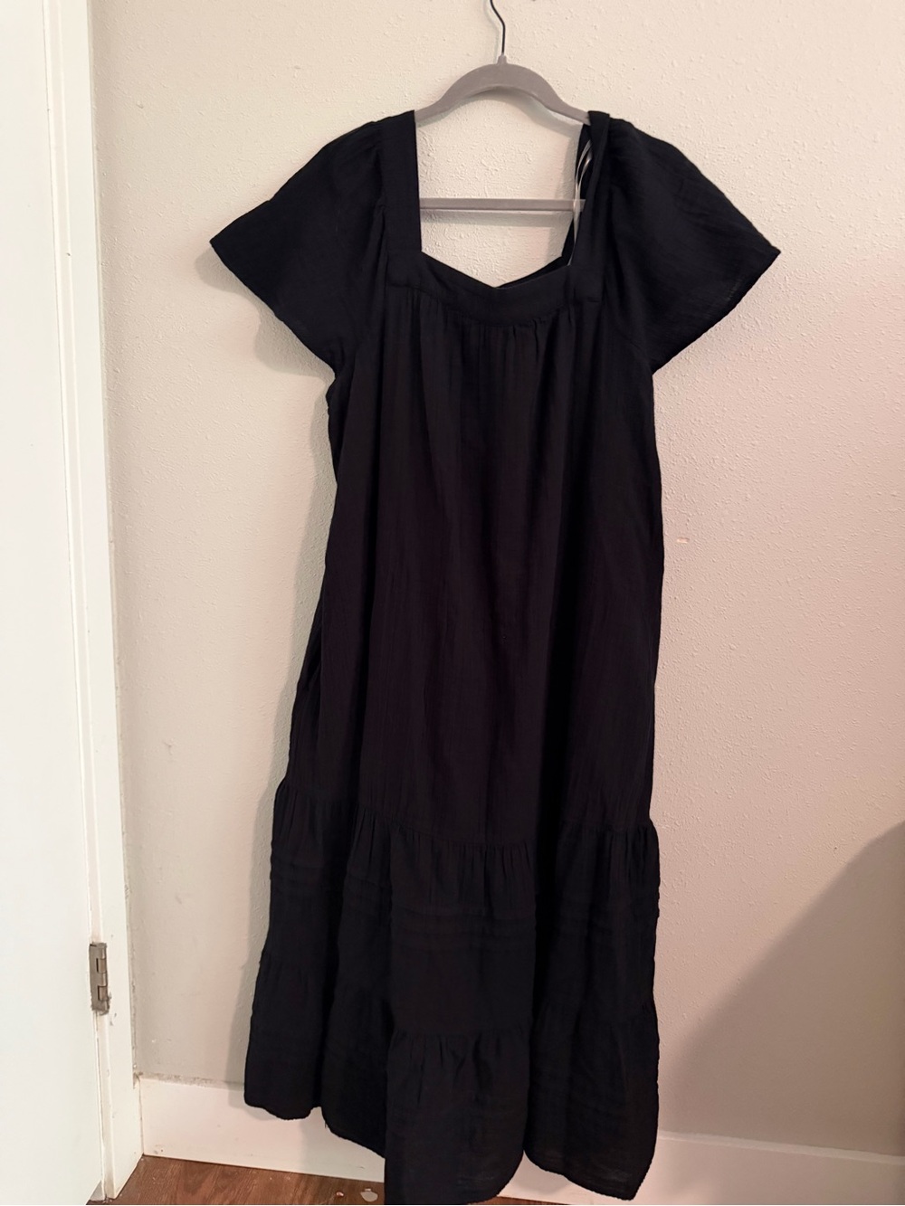 Sonoma Black Maxi Dress with Square Neck